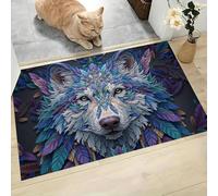 Lobo Mandrágora Alfombras Antideslizante, Surrealismo Felpudo para Salón Dormitorio Hogar & Sala de Juegos, Vistoso Alfombra para Decoración Hogareña, 50 x 80 cm