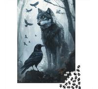 Lobo místico y Cuervo 1000 Piezas Papel Ecológico Paquete De Rompecabezas para Adultos Y Niños De 12 Años Juego De Familia Decoración De Paredes Paquete De Valor 70x50cm/1000pcs