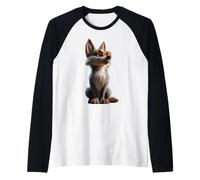 Lobo Motivo Me Encantan los Lobos Manada de Lobos Perro Camiseta Manga Raglan