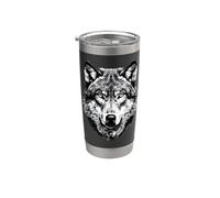 Lobo Motivo Me Encantan los Lobos Manada de Lobos Perro Vaso térmico de acero inoxidable de doble pared