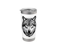 Lobo Motivo Me Encantan los Lobos Manada de Lobos Perro Vaso térmico de acero inoxidable de doble pared