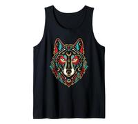 Lobo Nativo Americano espíritu Tribal Animal tótem Indio Camiseta sin Mangas