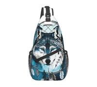 Lobo Nativo Y Cazador De Sueños 5 Unisex Mochila Cruzada Pequeña Bolsos De Hombro Ligero Mochila Bandolera Para Trabajo Acampar Uso Diario Viaje