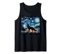 Lobo Noche Estrellada Van Gogh Funny Art Meme Hombres Mujeres Niños Camiseta sin Mangas