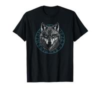 Lobo ojos azules iconos vikingos Camiseta