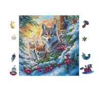 Lobo Pack Puzzle 100 Piezas Papel Adultos Desconectar Estrés Alivio Ansiedad Garantía Reposición Piezas 28x28cm