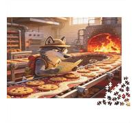 Lobo Panadero Panadería Industrial Puzzle de 1000 Piezas Puzzle para Adultos Papel Relajación Concentración Familia Decoración Regalo 70x50cm/1000pcs