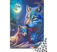 Lobo Paquete De 1000 Piezas Lobo at Moon Papel Ecológico Personas Que Aman Entrenamiento Cerebral Fácil Limpiar Noche Juegos Familia 38x26cm/1000pcs