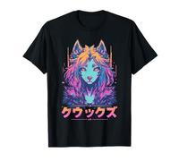 Lobo Peludo Animal Chica Lindo Anime el Manga Retro Japón Peludo Camiseta