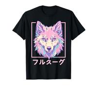 Lobo Peludo Animal Chica Lindo Anime el Manga Retro Japón Peludo Camiseta