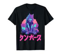 Lobo Peludo Animal Chica Lindo Anime el Manga Retro Japón Peludo Camiseta