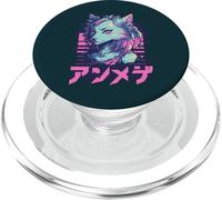 Lobo Peludo Animal Chica Lindo Anime el Manga Retro Japón Peludo PopSockets PopGrip para MagSafe