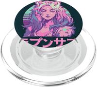 Lobo Peludo Animal Chica Lindo Anime el Manga Retro Japón Peludo PopSockets PopGrip para MagSafe