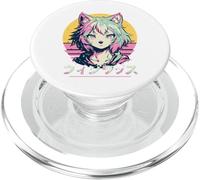 Lobo Peludo Animal Chica Lindo Anime el Manga Retro Japón Peludo PopSockets PopGrip para MagSafe
