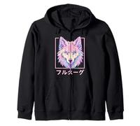 Lobo Peludo Animal Chica Lindo Anime el Manga Retro Japón Peludo Sudadera con Capucha
