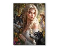 Lobo Pintar por Numeros Adultos Chica DIY Pintar por Numeros con Marco 20x30cm Manualidades Adultos, Paint by Numbers Adult con 3 Pinceles y Pigmento Acrílico, Home Wall Decor, Regalo Mujer 0R-426