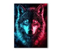 Lobo Pintar por Numeros Adultos Sueño DIY Pintar por Numeros con Marco 20x30cm Manualidades Adultos, Paint by Numbers Adult con 3 Pinceles y Pigmento Acrílico, Home Wall Decor, Regalo Mujer 0R-425