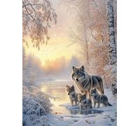 Lobo Pintura de Diamante Animal Diamond Painting Adultos, 5D Pintura de Diamante Kit Completo para Adultos, Diamond Painting Art Manualidades Adulte, Decoración De Pared Del Hogar 100X130CM, Model 319