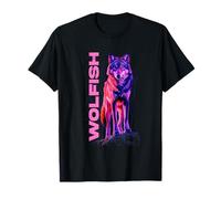 Lobo Púrpura Lobos Bajo la Luna Lobos de Vida Silvestre Amantes Camiseta