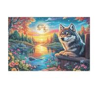 Lobo Puzzle 1000 Piezas Papel Adolescentes Actividad Días Libres Actividad Mente Colección Rompecabezas Regalo Creativo 1000 PCS/75x50cm