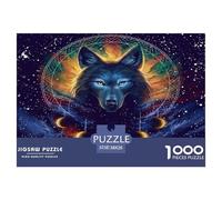 Lobo Puzzle 1000 Piezas Un Atrapasueños Puzzle Difícil Decoración De Pared De La Casa De Cartón 100% Reciclavo, para Adultos Adolescentes Y Niños 38x26cm/1000pcs