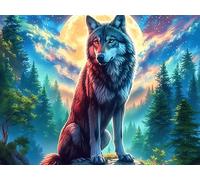 Lobo Puzzle 300 Piezas Papel Mayores Fauna pintoresca soñadora Terapia Ocupacional Alivio Estrés Tiempo Libre En Casa Regalo Original 300 PCS