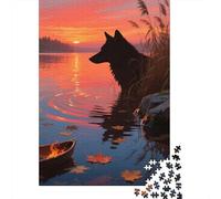 Lobo Puzzle De 1000 Piezas A Lobo Under The Setting Sun Rompecabezas Adultos De 1000 Piezas Juego Hobby 1000pcs (75x50cm)