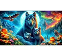 Lobo Puzzle Imposible,desafío for Adults Juego Educativo 1000 Piezas Obra de Arte de Juego de para Adultos, Regalos a Partir de 14 Años 38x52cm/1000pcs