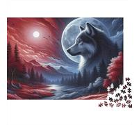 Lobo Puzzle para Adultos Divertido 1000 Piece Cromático Otro Reino Decoración, Alivio del Estrés, Juego Educativo, Juego Intelectual, Relajación E Inteligencia (1000pcs (75x50cm))
