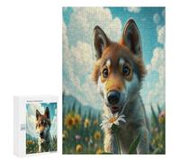 Lobo Puzzles 300 Piezas Regalos Familiar Paisaje Edificio Rompecabezas Colorido 3D para Adultos Y Niñas A 14 Años DIY Moderno Aliviar Estrés Estera Portátil 300 PCS