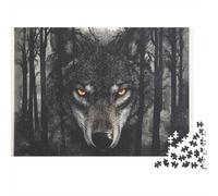 Lobo Puzzles Imposible,desafío para Adultos Animaleses Entretenimiento Creativo 1000 Piezas Obra De Arte De Juego De para Adultos Y Niños 1000pcs (75x50cm)