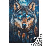 Lobo Puzzles Imposible,desafío para Adultos Arte Mágico Entretenimiento Creativo 1000 Piezas Obra De Arte De Juego De para Adultos Y Niños Mayores De 12 Años 1000pcs (75x50cm)