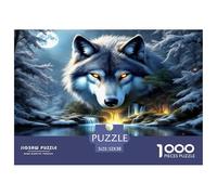 Lobo Puzzles Imposible,desafío para Adultos Juego EduGatoivo 1000 Piezas Obra De Arte De Juego De para Adultos, Regalos A Partir De 14 Años 52x38cm/1000pcs