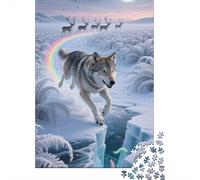 Lobo Puzzles Pour Adultes 1000 Teile Éducatif Challenge Toy Artisanat Cadeau Famille Décor À La Maison Jeu D'adresse Pour Toute La Famille 1000pcs (75x50cm)