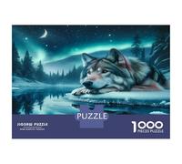 Lobo Rompecabezas 1000 Piezas para Adultos. 1000 Piezas Lago de Hielo Juguete De Desafío para Regalos De Juegos EduGatoivos 52x38cm/1000pcs
