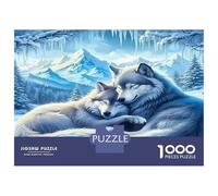 Lobo Rompecabezas 1000 Piezas para Adultos, montañas Rompecabezas 1000 Piezas Juegos EduGatoivos Decoración del Hogar Rompecabezas 38x26cm/1000pcs