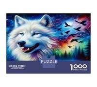 Lobo Rompecabezas 1000 Piezas para Adultos, Rompecabezas 1000 Piezas Vuelo Estrellado Desafío Imposible Juguete Juegos EduGatoivos Decoración del Hogar 70x50cm/1000pcs
