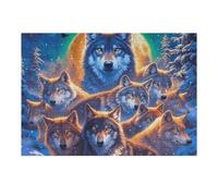 Lobo Rompecabezas 300 Piezas Cartón Grueso para Coleccionistas Menagerie Radiante y fantástica Noches De Cita Mejora Concentración Ocio En Casa Regalo Reyes Magos 300 PCS