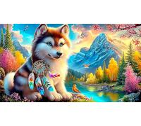 Lobo Rompecabezas de 1000 Piezas para Adultos - Cartón Reciclado - Decoración 75x50cm/1000pcs