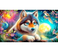 Lobo Rompecabezas de 1000 Piezas para Adultos - Cartón Reciclado para Decoración 38x52cm/1000pcs