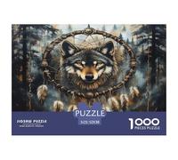 Lobo Rompecabezas Imposible,desafío para Adultos Juego EduGatoivo 1000 Piezas Obra De Arte De Juego De para Adultos, Regalos A Partir De 14 Años 52x38cm/1000pcs