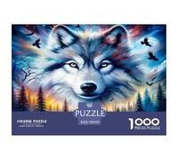Lobo Rompecabezas Imposible,desafío para Adultos Juego EduGatoivo 1000 Piezas Obra De Arte De Juego De para Adultos, Regalos A Partir De 14 Años 70x50cm/1000pcs