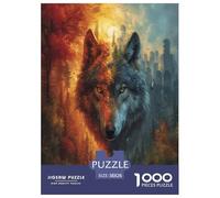 Lobo Rompecabezas Imposible,desafío para Adultos Juego EduGatoivo 1000 Piezas Obra De Arte De Juego De para Adultos, Regalos A Partir De 14 Años 38x26cm/1000pcs