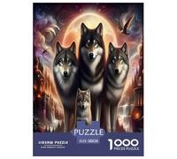 Lobo Rompecabezas Imposible,desafío para Adultos Juego EduGatoivo 1000 Piezas Obra De Arte De Juego De para Adultos Y Niños Mayores De 12 Años 38x26cm/1000pcs