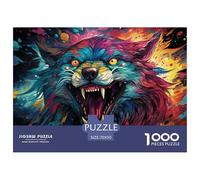 Lobo Salvaje Colorido Arte Puzzle de 1000 Piezas Papel Puzzle para Adultos Estilo Único Mejora el Enfoque Actividad Familiar Decoración Regalo Creativo 70x50cm/1000pcs 70x50cm/1000pcs