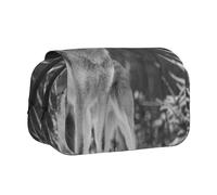 Lobo Salvaje Impreso Estuche para lápices portátil con Doble Concha y Cremallera