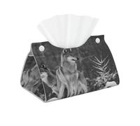 Lobo Salvaje Impreso, Funda para Caja de pañuelos con Cierre, Reutilizable, Decorativa para baño, Sala de Estar, Dormitorio, Oficina y Coche.