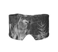 Lobo salvaje impreso,Máscara para ojos con bloqueo de luz y protección ocular completa para dormir, orejeras y ojos.