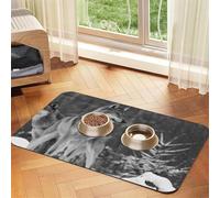 Lobo Salvaje Impreso,Tapete para Comida de Mascotas, manteles Individuales de Cuero sintético para Gatos y Perros,30x45cm