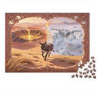 Lobo Salvaje Puzzle de 1000 Piezas Papel para Adultos Paisaje Natural Dinámico Doble Estación Puzzle para Toda la Familia Relajación Hogar Regalo 38x26cm/1000pcs